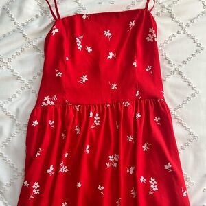 Red floral sundress